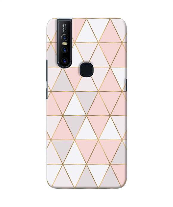 Abstract Pink Triangle Pattern Vivo V15 Back Cover