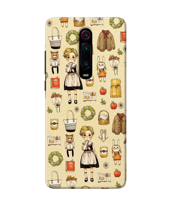 Canvas Girl Print Redmi K20 Back Cover