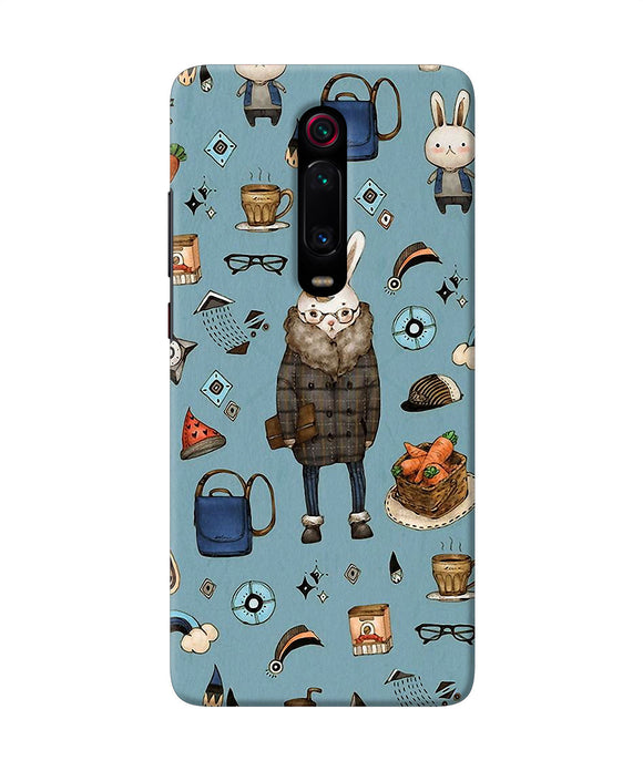 Canvas Rabbit Print Redmi K20 Back Cover