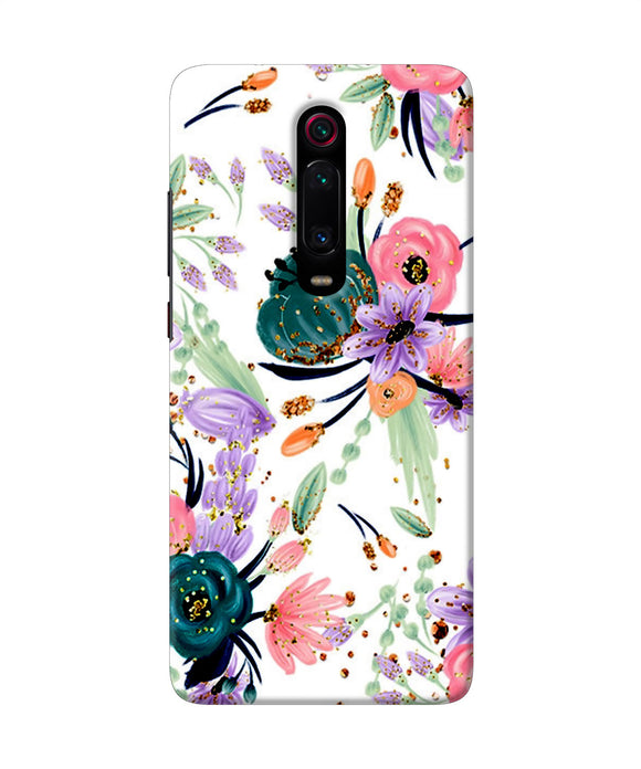 Abstract Flowers Print Redmi K20 Back Cover