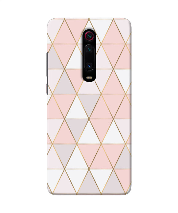 Abstract Pink Triangle Pattern Redmi K20 Back Cover