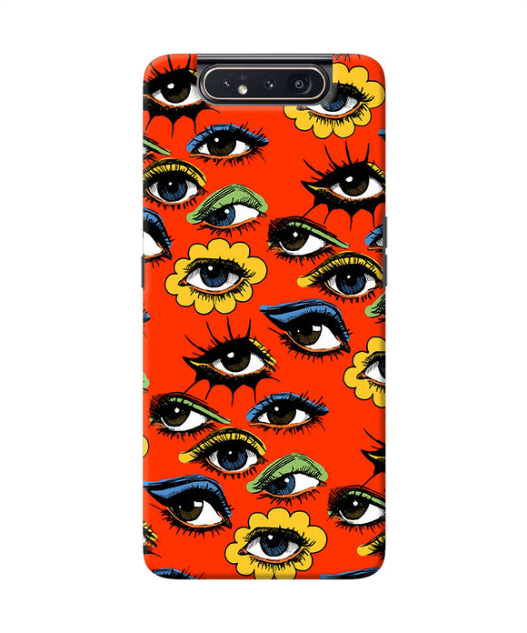 Abstract Eyes Pattern Samsung A80 Back Cover