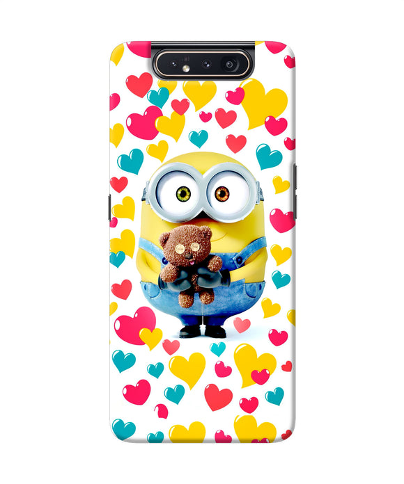 Minion Teddy Hearts Samsung A80 Back Cover