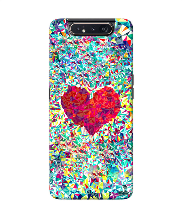 Red Heart Print Samsung A80 Back Cover