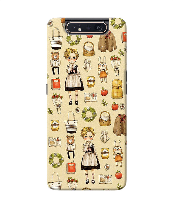Canvas Girl Print Samsung A80 Back Cover