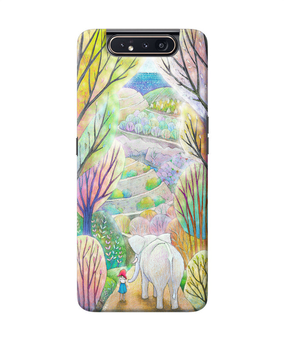 Natual Elephant Girl Samsung A80 Back Cover
