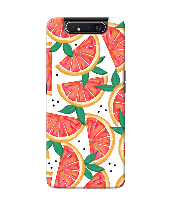 Abstract Orange Print Samsung A80 Back Cover
