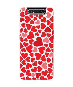 Red Heart Canvas Print Samsung A80 Back Cover