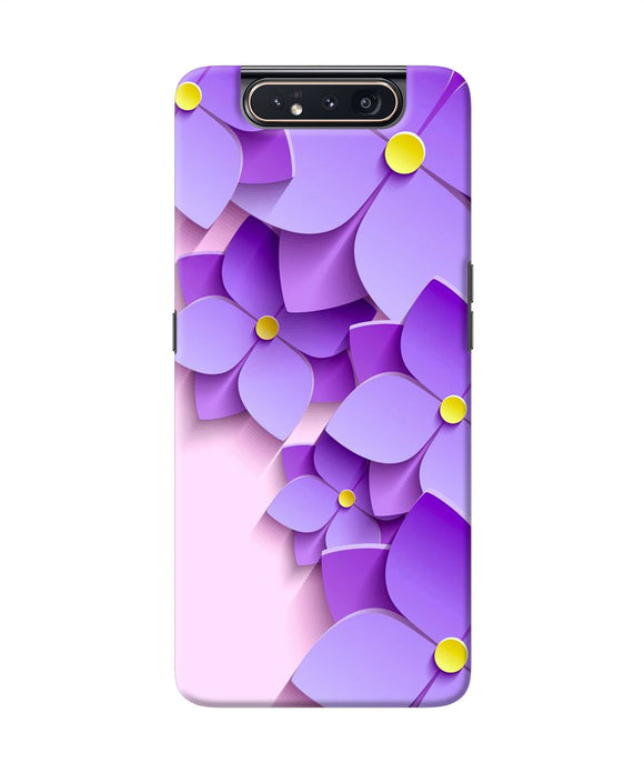 Violet Flower Craft Samsung A80 Back Cover