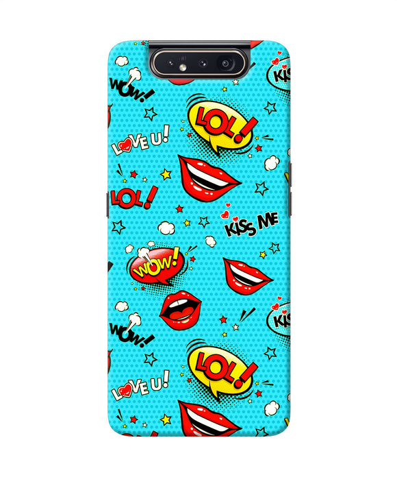 Lol Lips Print Samsung A80 Back Cover