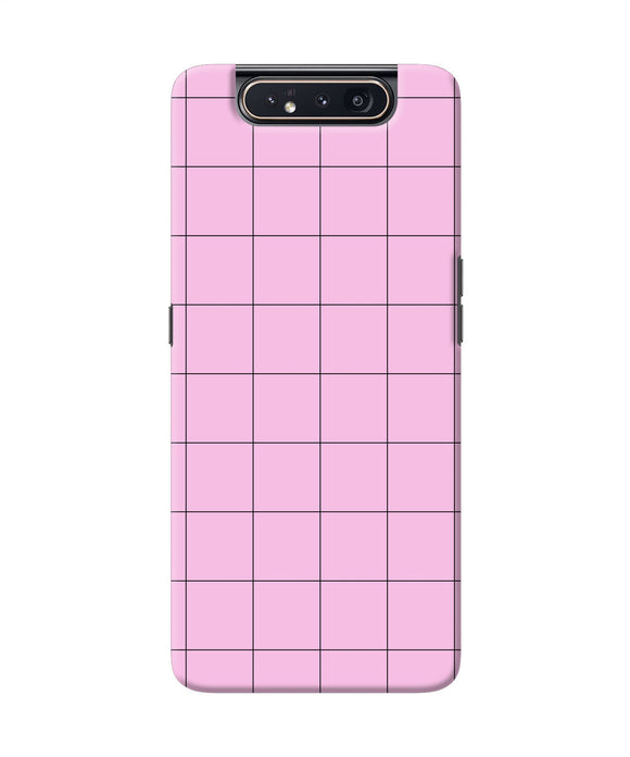 Pink Square Print Samsung A80 Back Cover