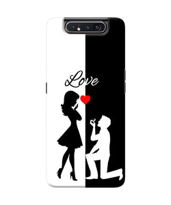 Love Propose Black And White Samsung A80 Back Cover