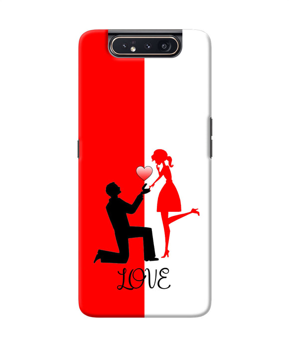 Love Propose Red And White Samsung A80 Back Cover