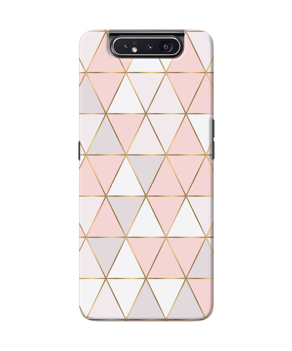 Abstract Pink Triangle Pattern Samsung A80 Back Cover