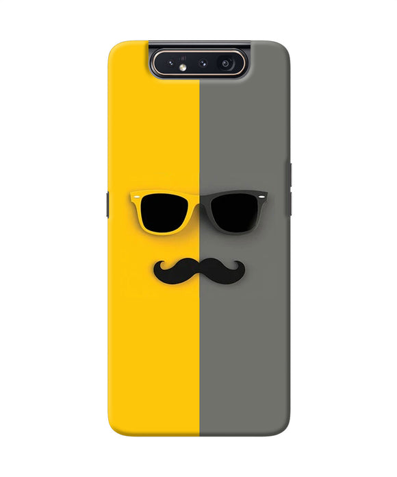 Mustache Glass Samsung A80 Back Cover - Main Image