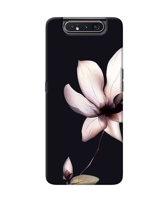 Flower White Samsung A80 Back Cover