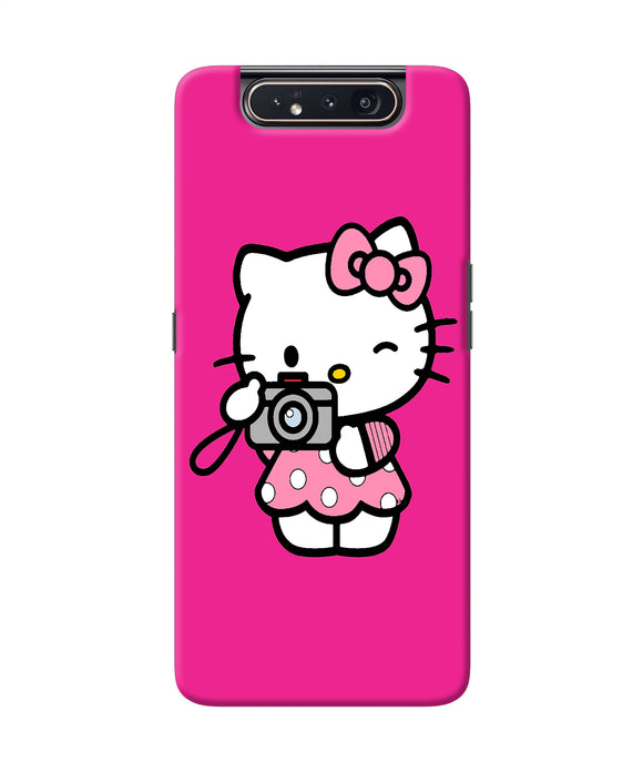 Hello Kitty Cam Pink Samsung A80 Back Cover