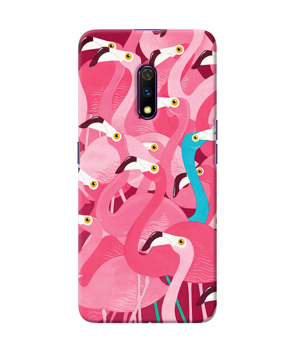 Abstract Sheer Bird Pink Print Realme X Back Cover