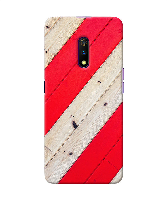 Abstract Red Brown Wooden Realme X Back Cover