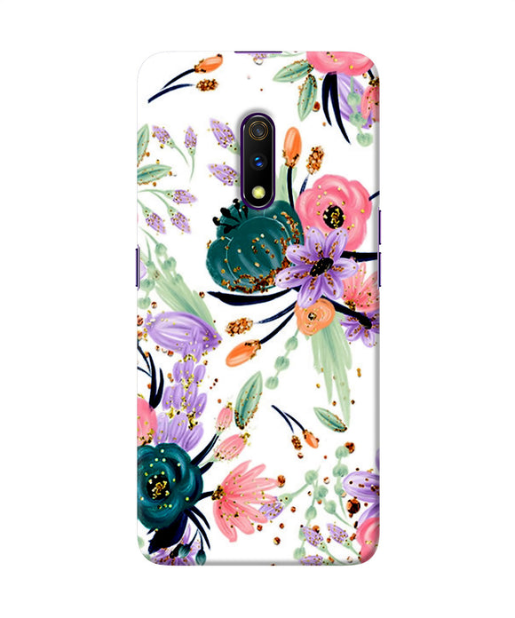 Abstract Flowers Print Realme X Back Cover