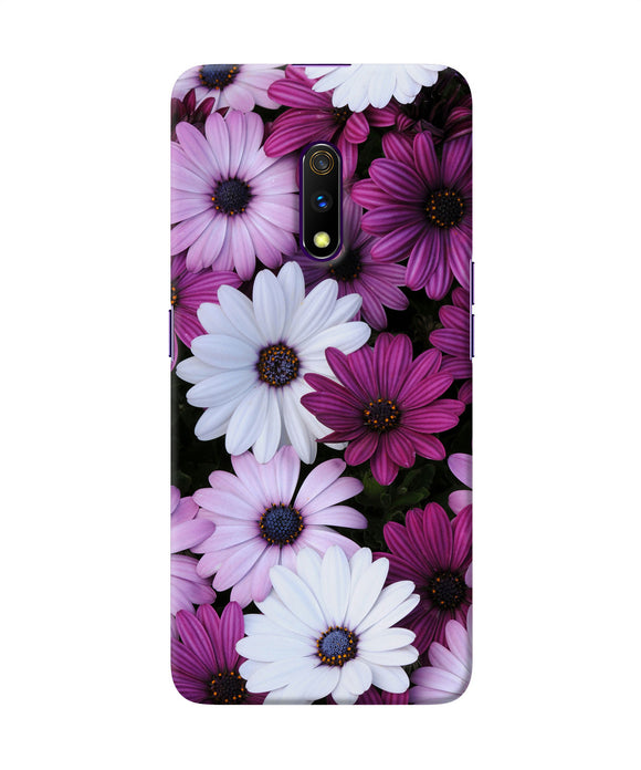 White Violet Flowers Realme X Back Cover