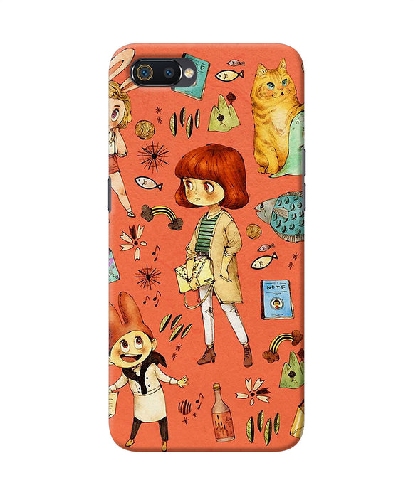 Canvas Little Girl Print Realme C2 Back Cover
