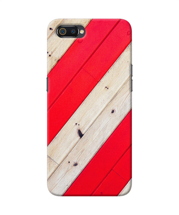 Abstract Red Brown Wooden Realme C2 Back Cover