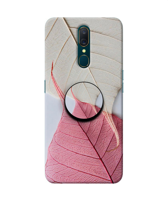 White Pink Leaf Oppo A9 Pop Case