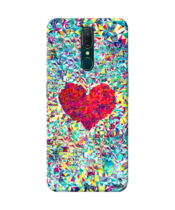 Red Heart Print Oppo A9 Back Cover
