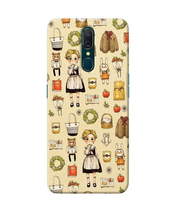 Canvas Girl Print Oppo A9 Back Cover