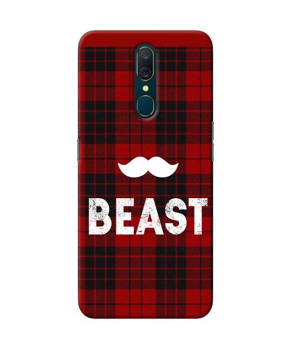 Beast Red Square Oppo A9 Back Cover