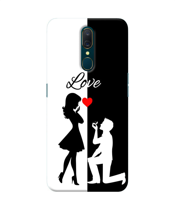 Love Propose Black And White Oppo A9 Back Cover