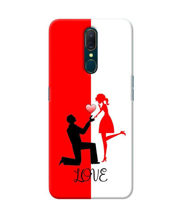 Love Propose Red And White Oppo A9 Back Cover