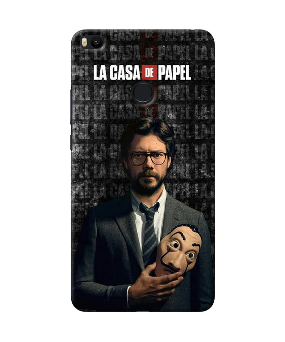 Money Heist Professor with Mask Mi Max 2 Back Cover