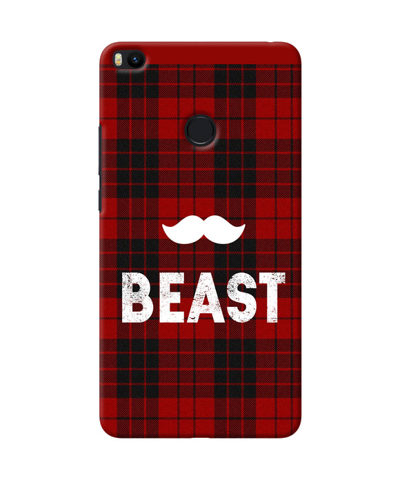 Beast Red Square Mi Max 2 Back Cover