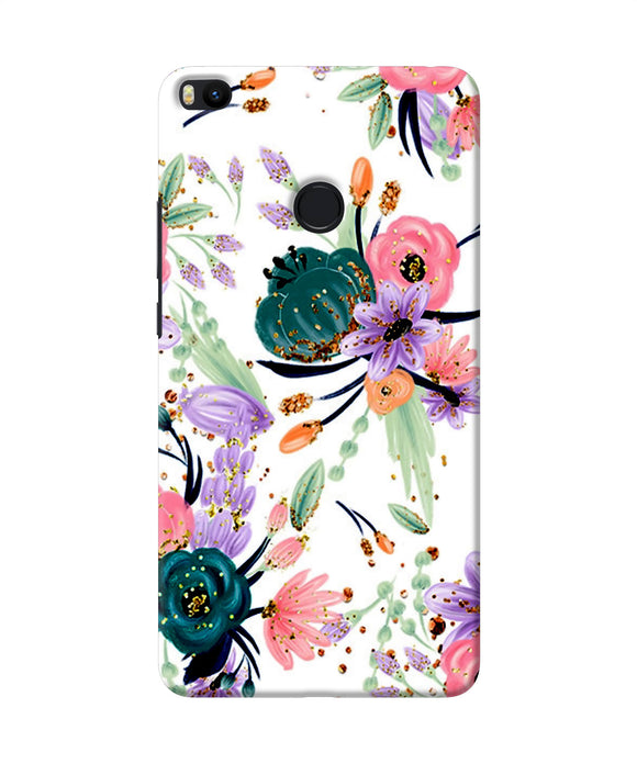 Abstract Flowers Print Mi Max 2 Back Cover