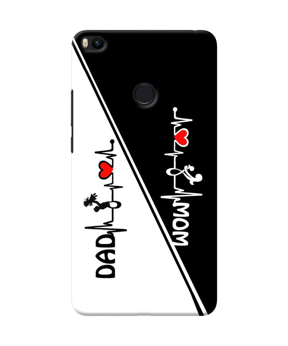 Mom Dad Heart Line Black And White Mi Max 2 Back Cover