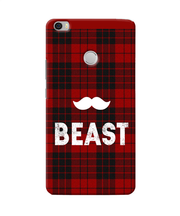 Beast Red Square Mi Max Back Cover