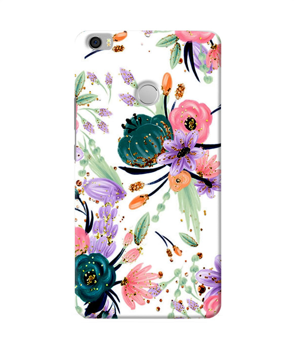 Abstract Flowers Print Mi Max Back Cover