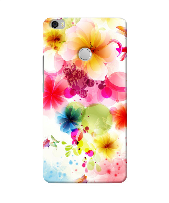 Flowers Print Mi Max Back Cover