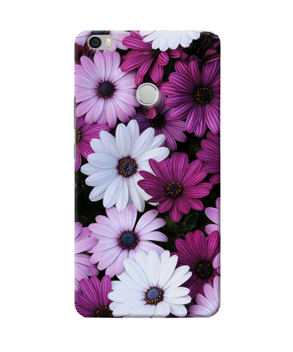 White Violet Flowers Mi Max Back Cover