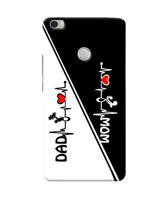 Mom Dad Heart Line Black And White Mi Max Back Cover