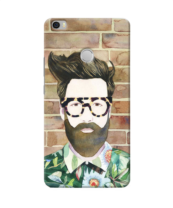 Beard Man With Glass Mi Max Back Cover