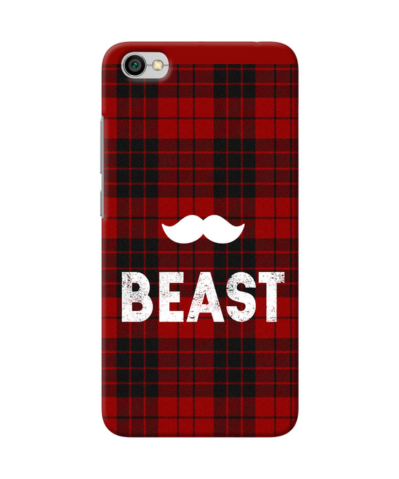 Beast Red Square Redmi Y1 Lite Back Cover