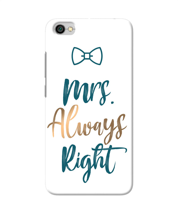 Mrs Always Right Redmi Y1 Lite Back Cover
