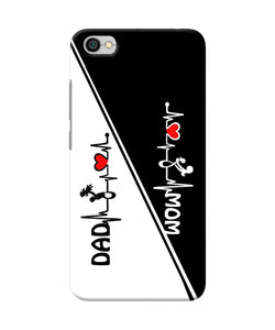 Mom Dad Heart Line Black And White Redmi Y1 Lite Back Cover