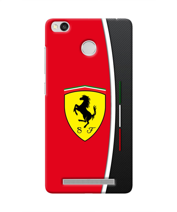 Ferrari Abstract Red Redmi 3S Prime Real 4D Back Cover