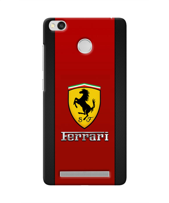 Ferrari Abstract Maroon Redmi 3S Prime Real 4D Back Cover