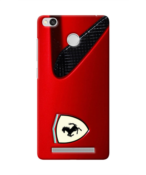 Ferrari Hood Redmi 3S Prime Real 4D Back Cover