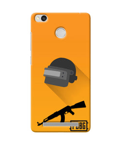 PUBG Helmet and Gun Redmi 3S Prime Real 4D Back Cover